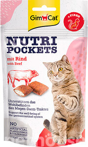 GimCat Nutri Pockets Beef & Malt - подушечки з яловичиною  для котів