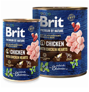 Brit Premium by Nature з куркою та курячими сердечками для собак