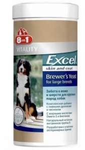 8in1 Vitality Excel Brewers Yeast Large Breed пивні дріжджі з часником