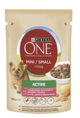 Purina One Mini Active (пауч) Консерви для собак малих порід яловичина з картоплею та морквою в соусі