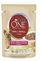 Purina One Mini Weight Control (пауч) Консерви для собак малих порід з індичкою, морквою і горошком в соусі