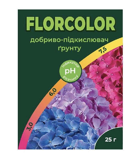 Добриво-підкислювач грунту FLORCOLOR 25г ТМ"Майстер-Агро"