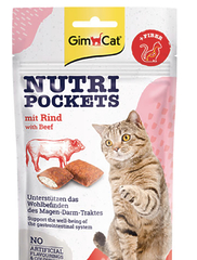 GimCat Nutri Pockets Beef & Malt - подушечки з яловичиною та солодом для котів