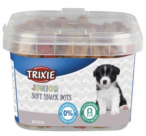 Вітамінізовані ласощі для цуценят Trixie Junior Soft Snack Dots з кальцієм, 140 г (курка і ягня)