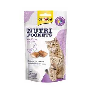 GimCat Nutri Pockets Duck & Multivitamin - подушечки з качкою та вітамінами для котів