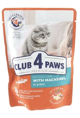 Club 4 Paws для дорослих кішок з Макреллю в соусі Преміум 100 г