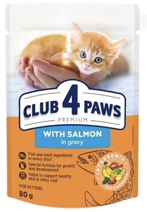 Club 4 Paws Premium Kittens (котят) Лосось в соусе 80 г