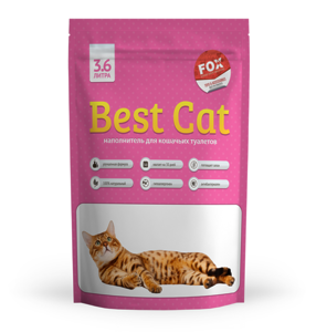 Силікагелевий наповнювач для туалету Best Cat Pink Flowers, 3,6 л