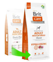 Сухий корм для собак середніх порід Brit Care Dog Hypoallergenic Adult Medium Breed (ягня) 