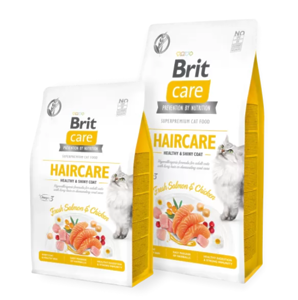 Brit Care для довгошерстих кішок 400г з куркою та лососем