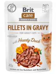 Вологий корм для кішок Brit Care Cat pouch 85g (філе качки у соусі)