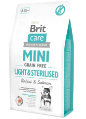 Сухий корм для собак Brit Care Grain Free Mini Light & Sterilised 2 кг - кролик і лосось