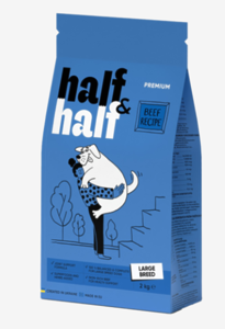 Half&Half cухий корм для дорослих собак великих порід із яловичиною