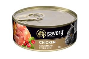 Вологий корм для котів Savory Sterilized - курка