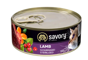 Вологий корм для котів Savory Sterilized - ягня