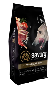 Сухий корм для собак Savory All Breed - кролик та качка