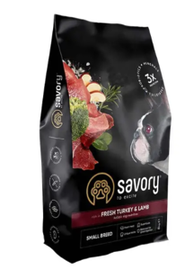 Сухий корм для собак Savory Small Breed Fresh - індичка та ягня