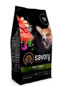 Сухий корм для собак Savory All Breed Sterilised Fresh 1кг - індичка