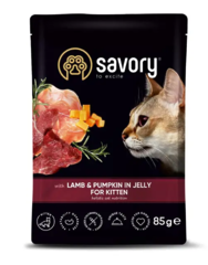 Вологий корм для кошенят Savory Kitten 85 г - ягня та гарбуз