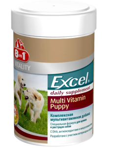 Вітаміни для цуценят та молодих собак 8in1 Excel «Multi Vitamin Puppy» 100 таблеток (мультивітамін)