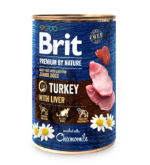 Вологий корм для цуценят Brit Premium By Nature 400 г - індичка