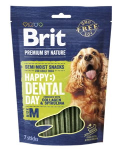 Ласощі для cобак Brit Premium Dental Snacks M 180 г - колаген та спірулін