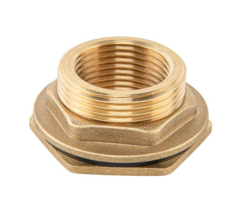 Втулка для бака РВ 3/4" - РЗ 1" з гайкою та прокладкою 1", BRASS, BR-P34100