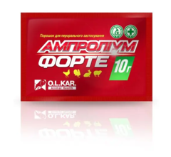 АМПРОЛІУМ ФОРТЕ 30% (КОКЦИДІОСТАТИК ДЛЯ ПТИЦІ, КРОЛІВ, ОВЕЦЬ) 10 Г 