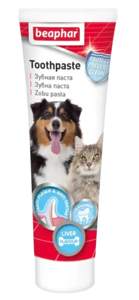 BEAPHAR TOOTHPASTE ЗУБНА ПАСТА ДЛЯ СОБАК І КІШОК ЗІ СМАКОМ ПЕЧІНКИ 100 Г 