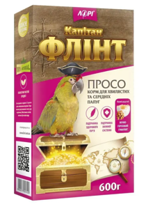 Флінт просо корм хвилястих та середніх папуг 600г
