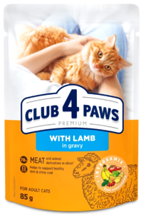 Клуб 4 Лапи вологий корм для дорослих котів з ягням в соусі 85г