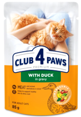 Клуб 4 Лапи вологий корм для дорослих котів з качкою в соусі 85г