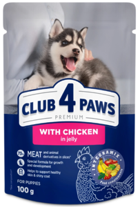 Клуб 4 Лапи вологий корм для цуценят з куркою в желе 100г